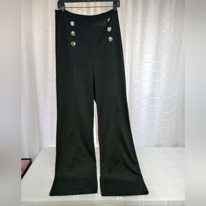 Cute Black sailor style polyester/spandex slacks
